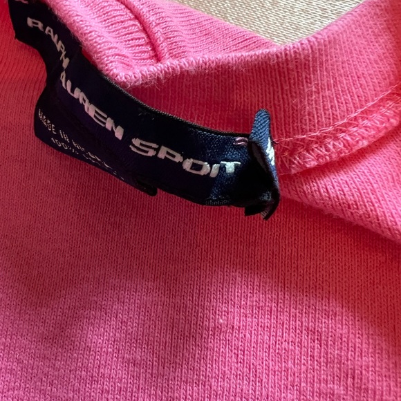 Ralph Lauren Wmen’s Cotton V-Neck Short Sleeve Tee’s pink & navy - Picture 7 of 9